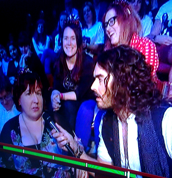 Team Honk chatting to Russell Brand
