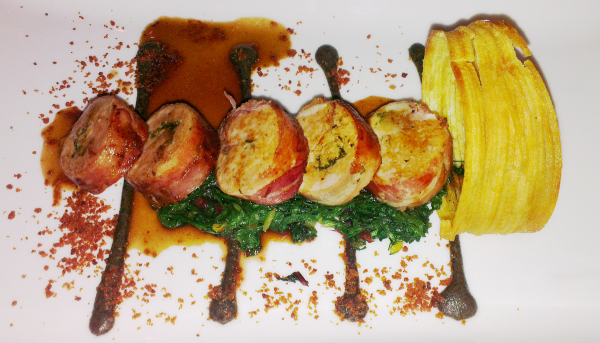 chicken and bacon roulade petrichor restaurant the cavendish hotel London