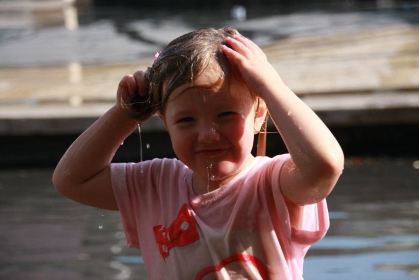 Amy drenched in water at @Bristol