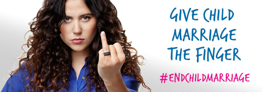 end child marriage, show early marriage the finger