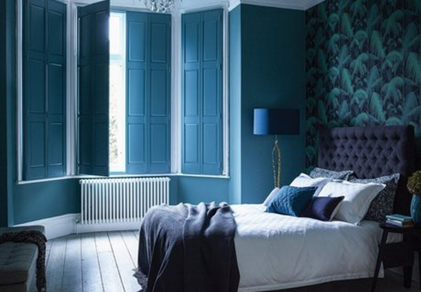 luxury interior design with california shutters for your bedroom